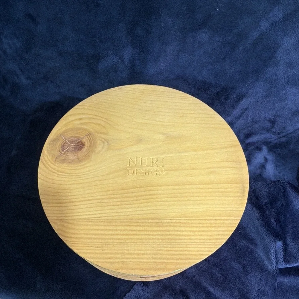 Nuri Design Handpainted Grape Wood Jewelry Trinket Storage Box 8x3